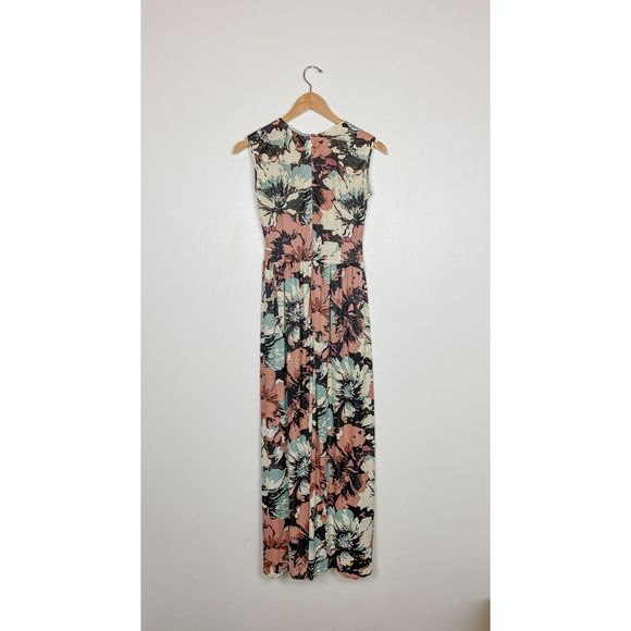 Vintage 70s Abstract Floral Maxi - Picture 2 of 7